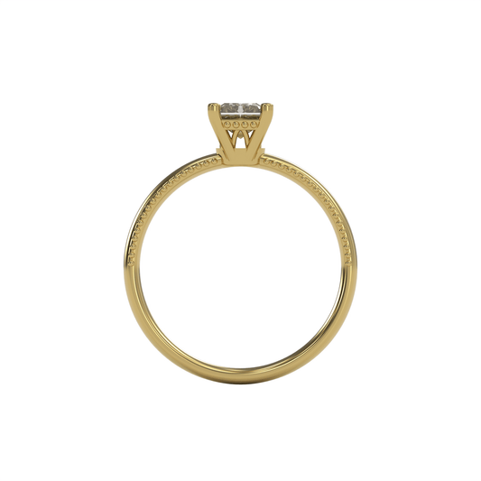 LISA 1ct Labor Diamant Radiant Verlobungsring , 14K Gold