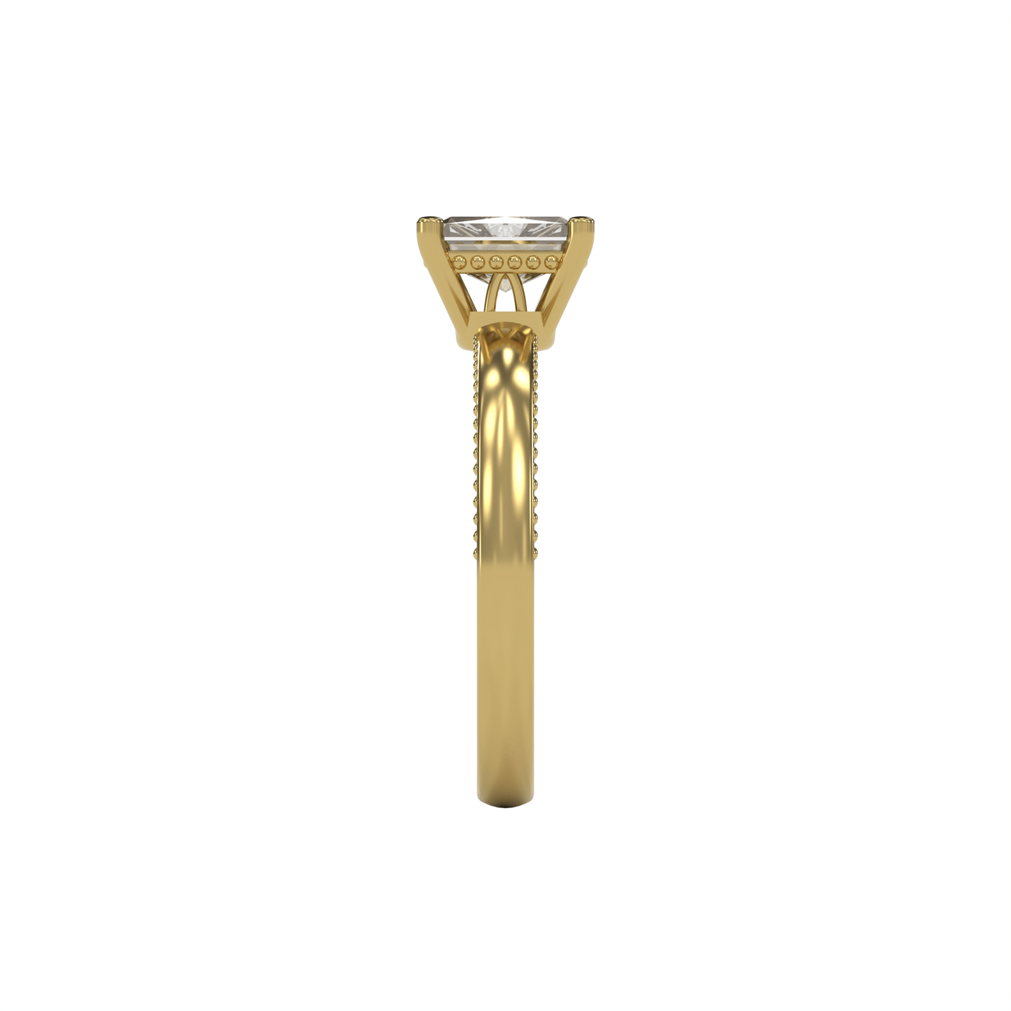 LISA 1ct Labor Diamant Radiant Verlobungsring , 14K Gold
