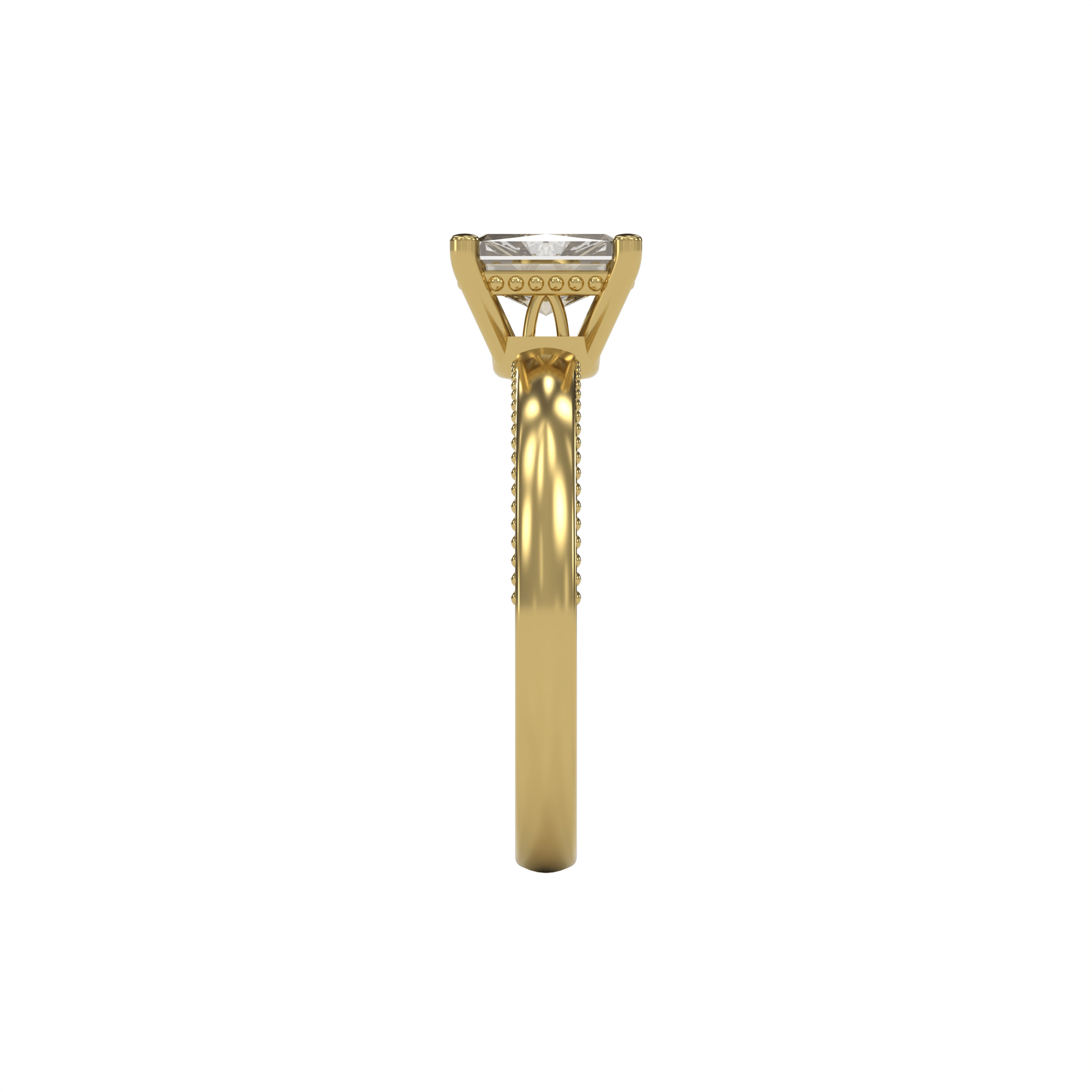 LISA 1ct Labor Diamant Radiant Verlobungsring , 14K Gold
