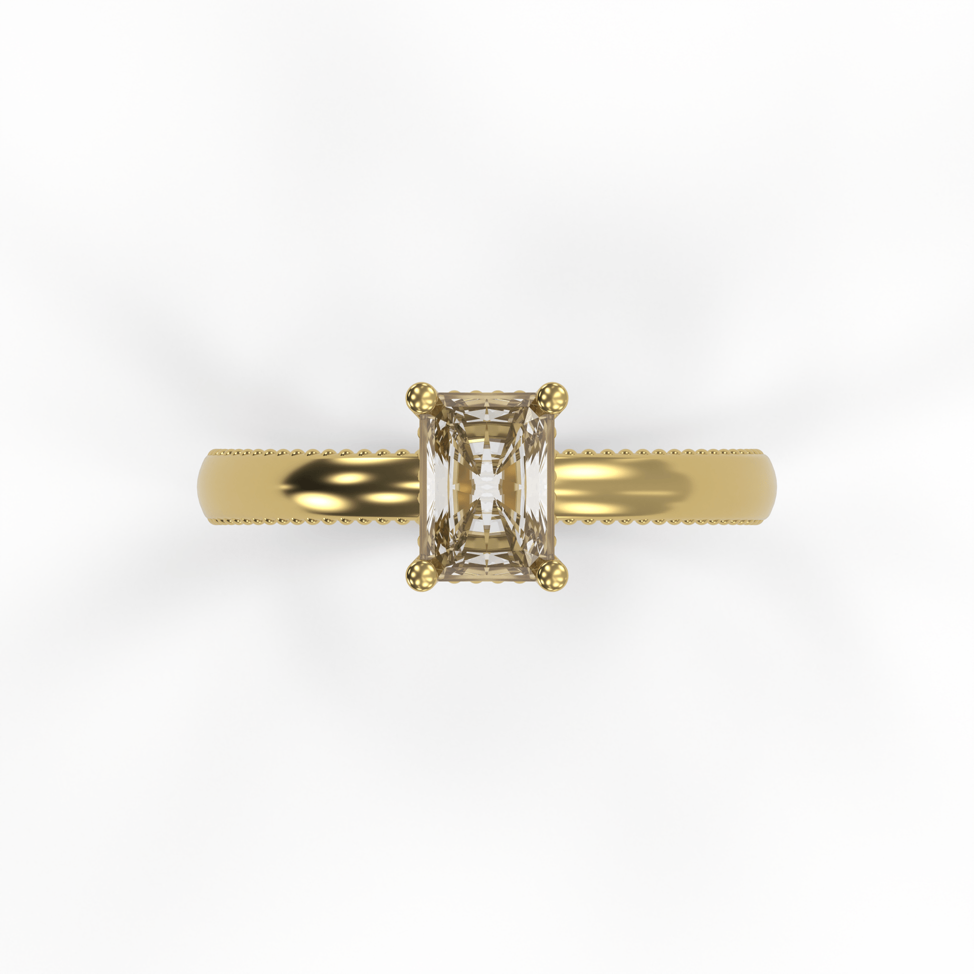 LISA 1ct Labor Diamant Radiant Verlobungsring , 14K Gold