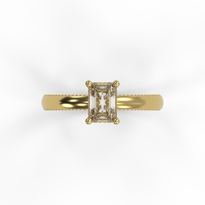 LISA 1ct Labor Diamant Radiant Verlobungsring , 14K Gold