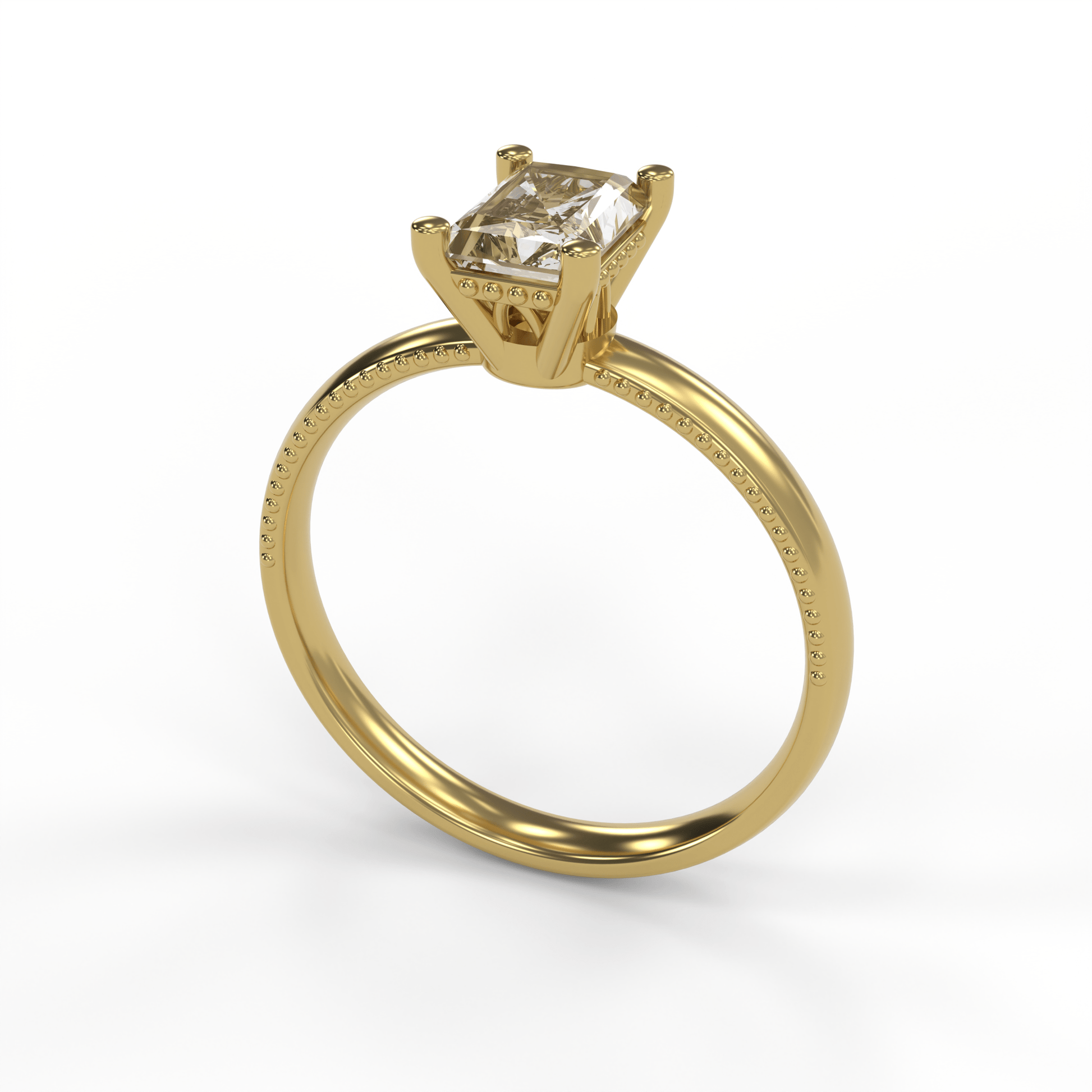 LISA 1ct Labor Diamant Radiant Verlobungsring , 14K Gold