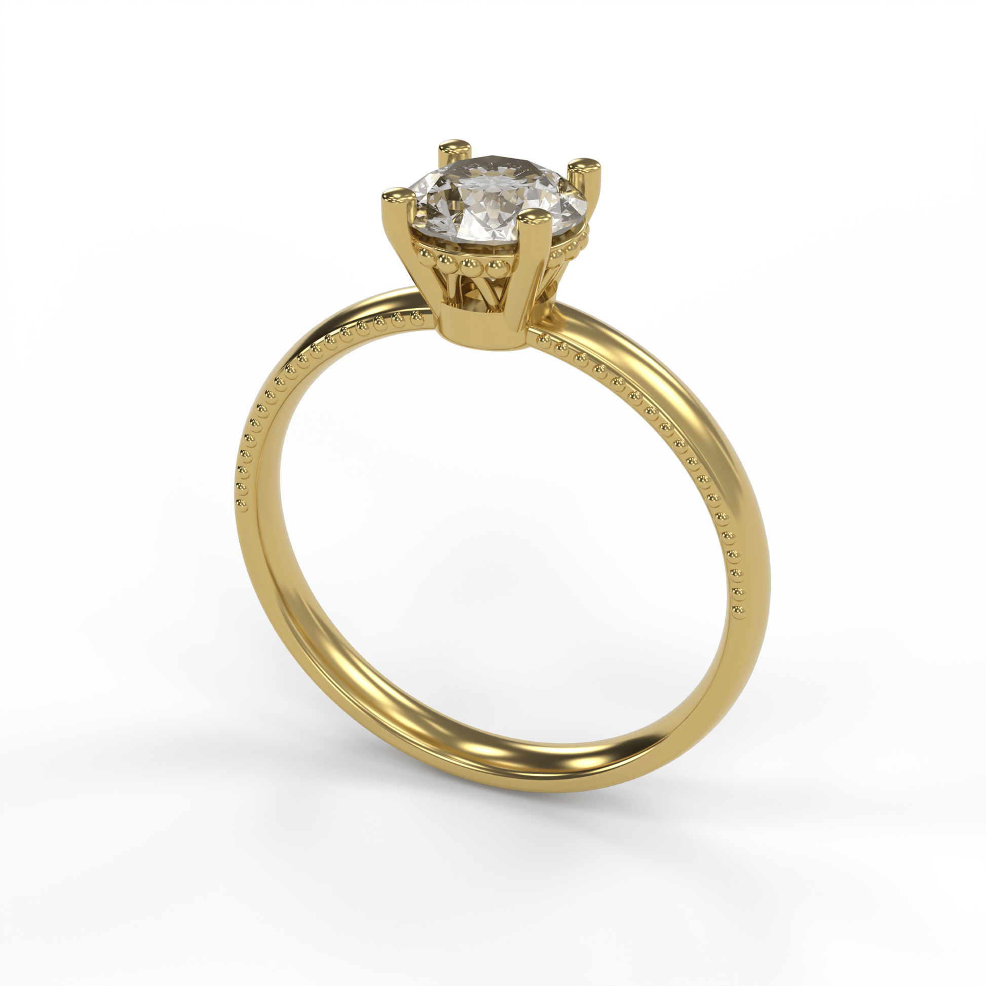 LISA 1ct Labor Diamant Rund Verlobungsring, 14K Gold