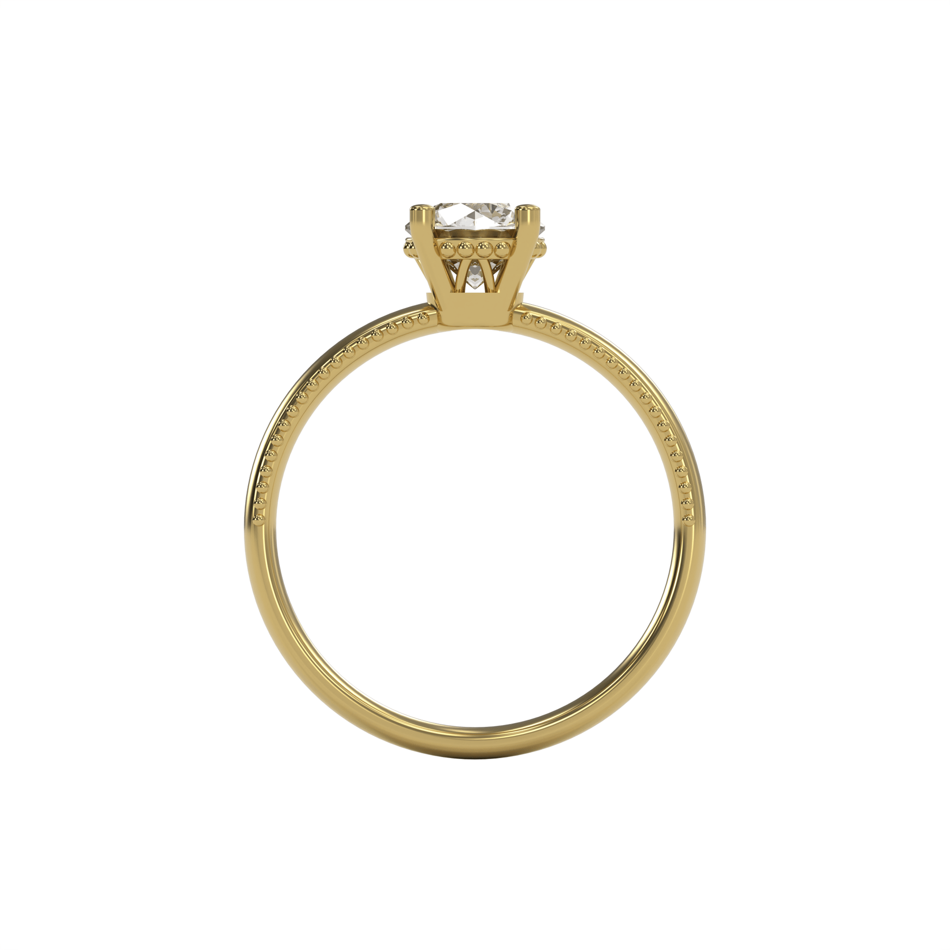 LISA 1ct Labor Diamant Rund Verlobungsring, 14K Gold