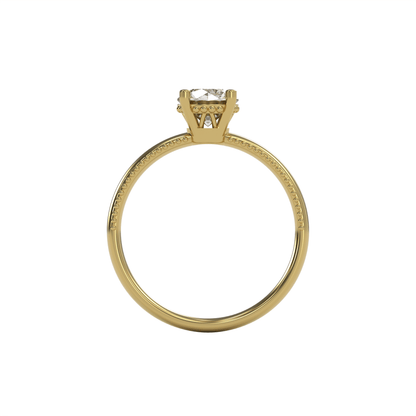 LISA 1ct Labor Diamant Rund Verlobungsring, 14K Gold