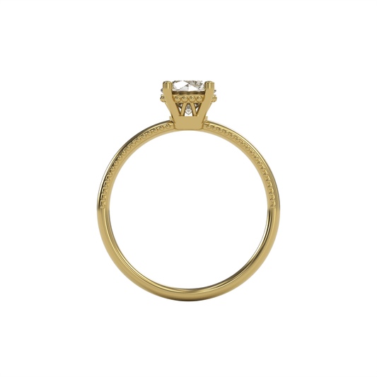 LISA 1ct Labor Diamant Rund Verlobungsring, 14K Gold