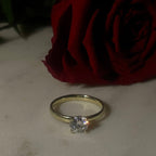 LISA 1ct Labor Diamant Rund Verlobungsring, 14K Gold
