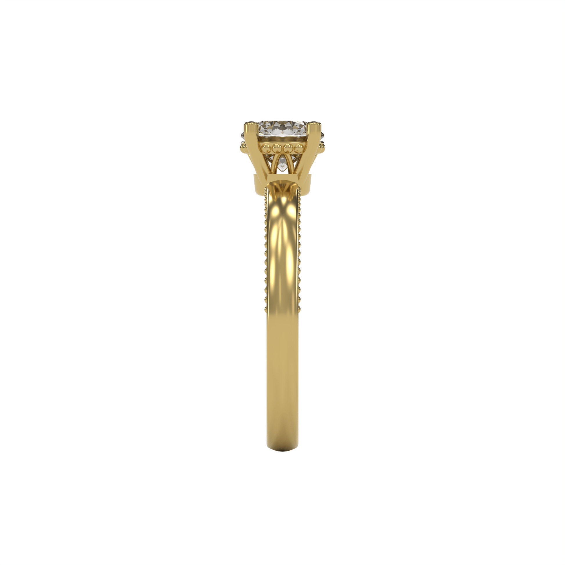 LISA 1ct Labor Diamant Rund Verlobungsring, 14K Gold