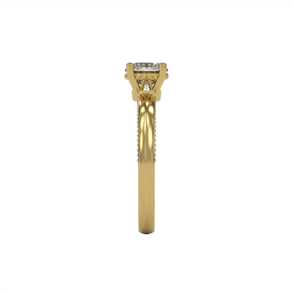 LISA 1ct Labor Diamant Rund Verlobungsring, 14K Gold