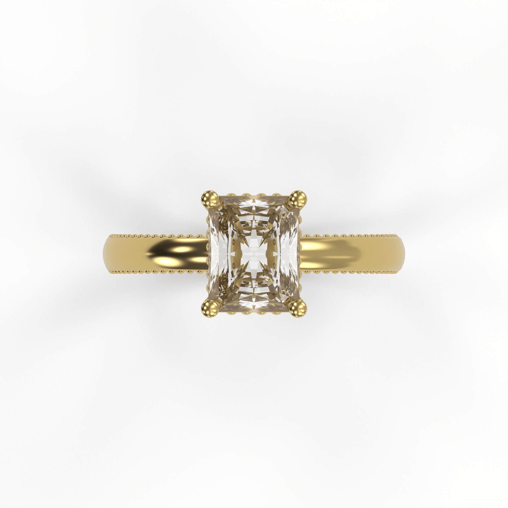 LISA 2ct Labor Diamant Radiant Verlobungsring, 14K Gold