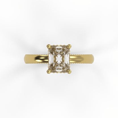 LISA 2ct Labor Diamant Radiant Verlobungsring, 14K Gold