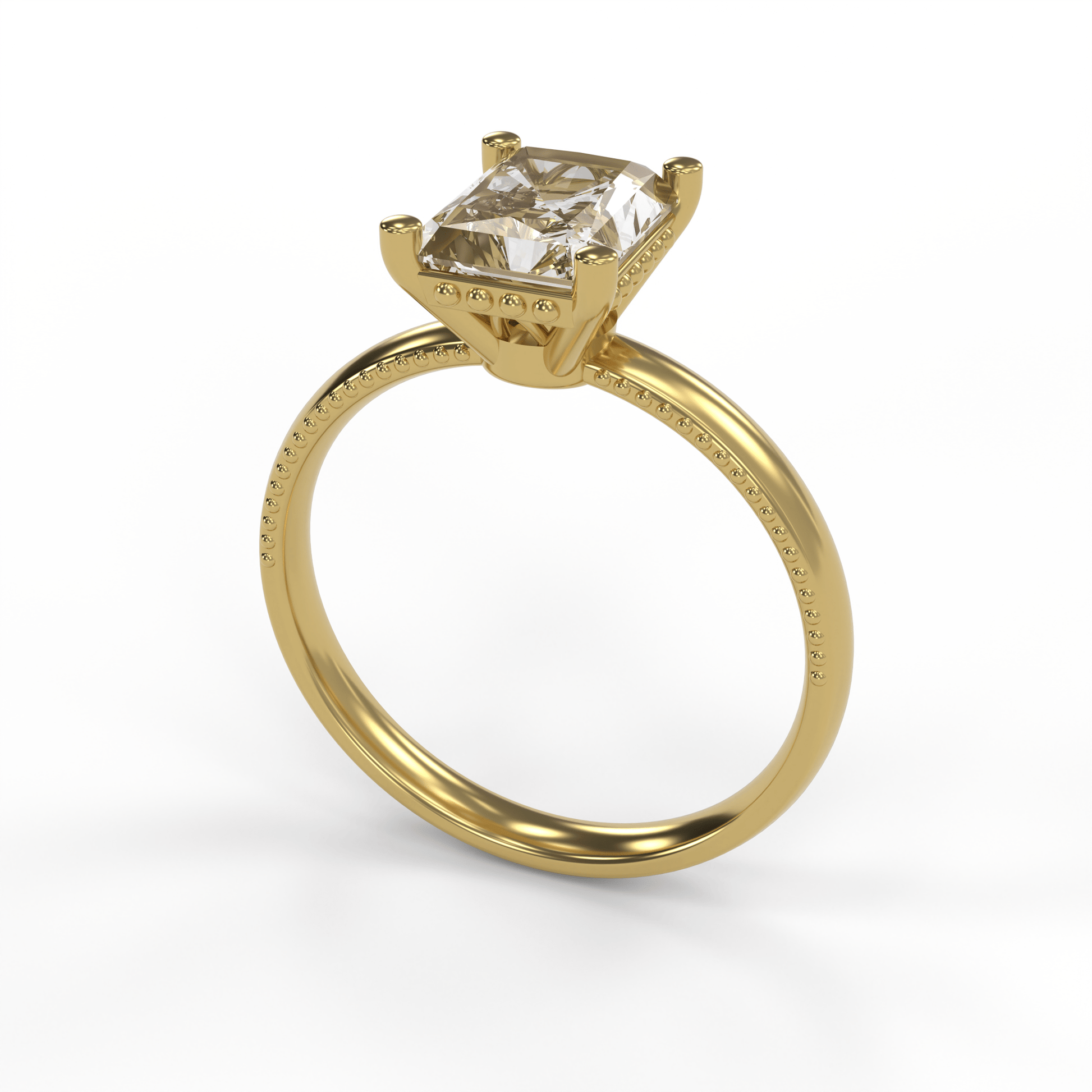 LISA 2ct Labor Diamant Radiant Verlobungsring, 14K Gold