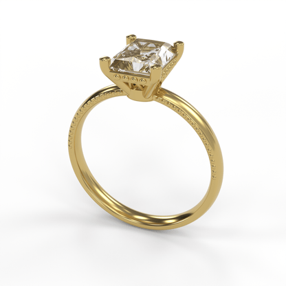 LISA 2ct Labor Diamant Radiant Verlobungsring, 14K Gold