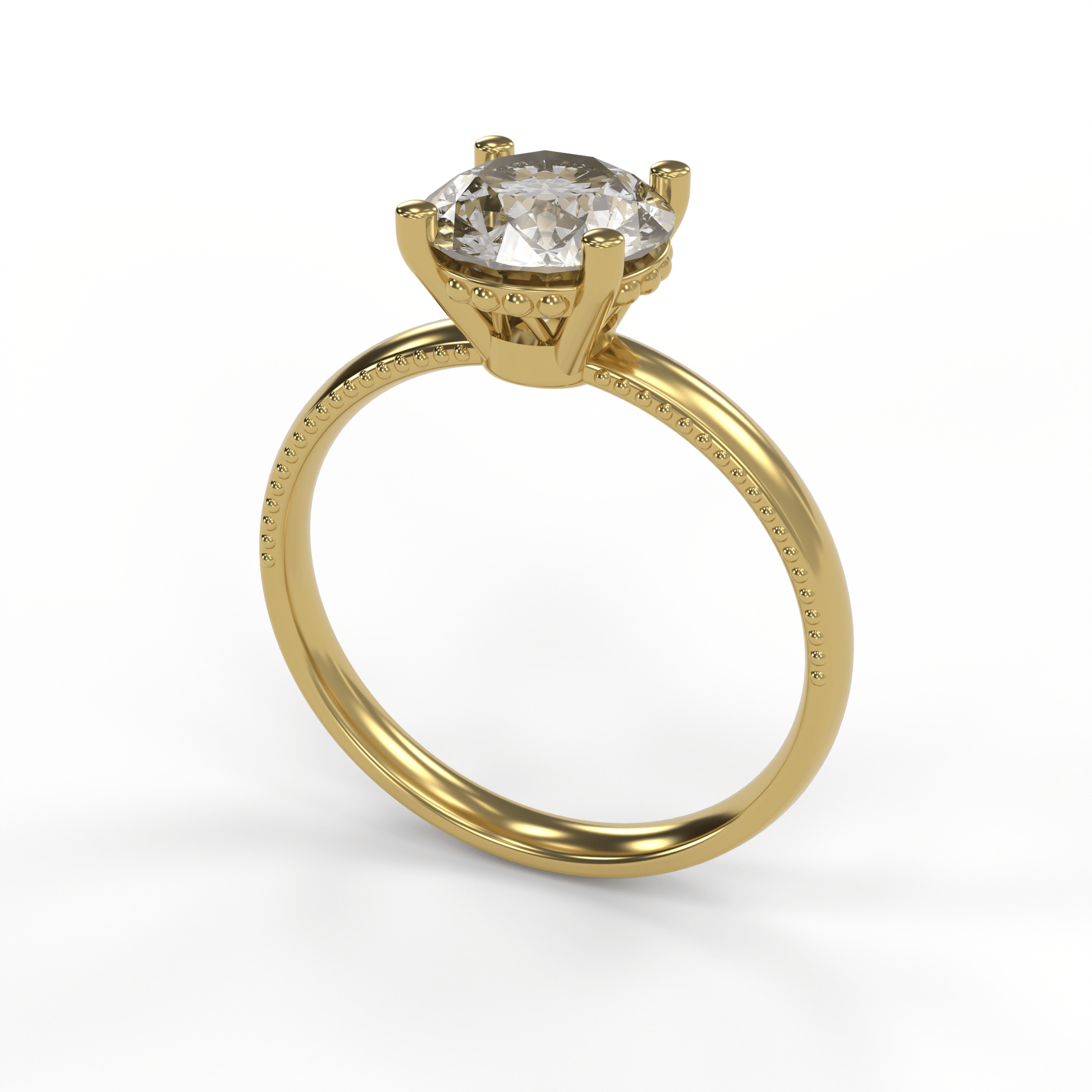 LISA 2ct Labor Diamant Rund Verlobungsring, 14K Gold
