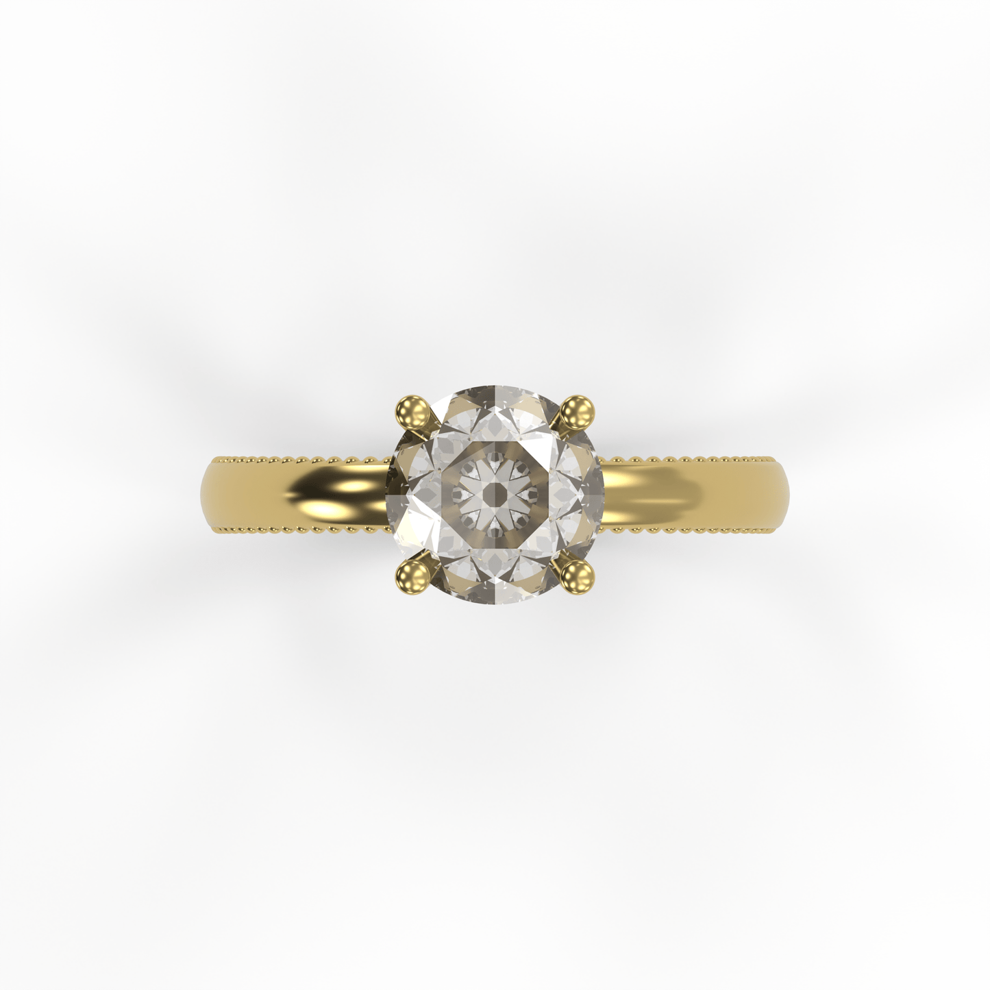 LISA 2ct Labor Diamant Rund Verlobungsring, 14K Gold