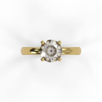 LISA 2ct Labor Diamant Rund Verlobungsring, 14K Gold