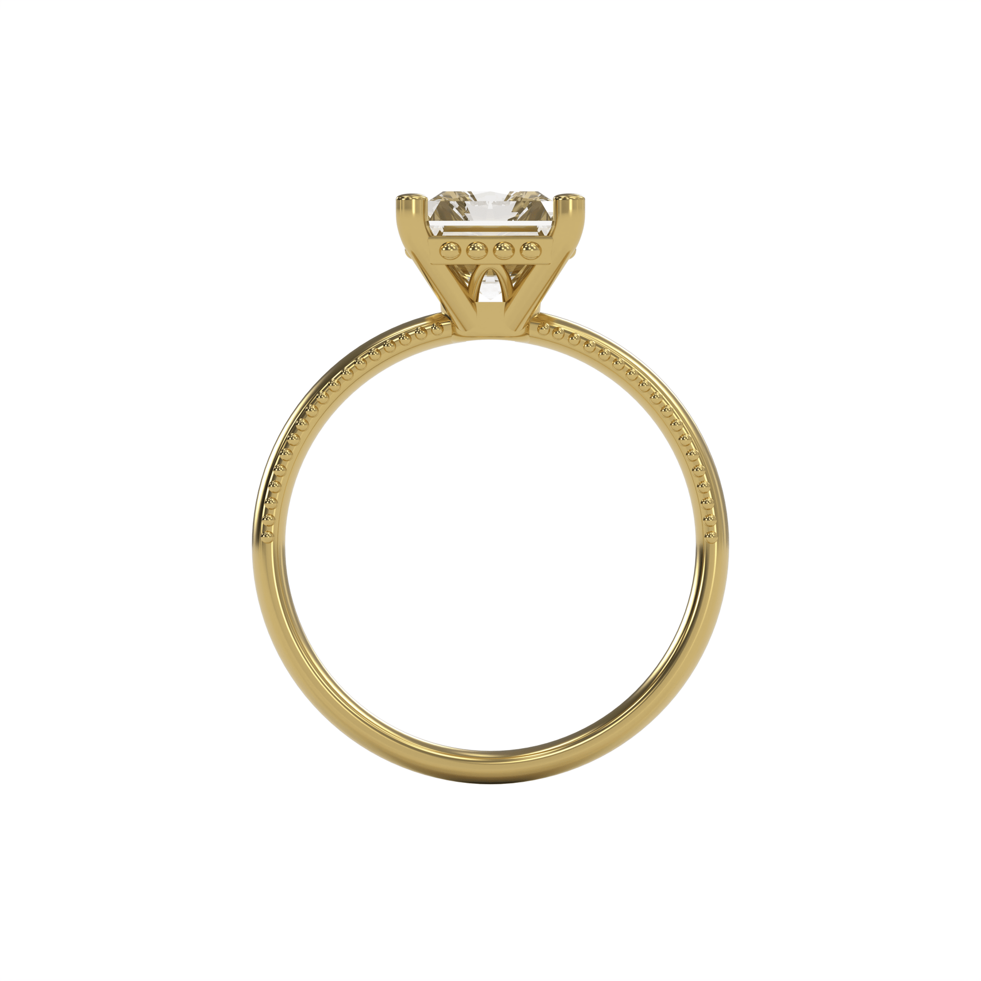 LISA 3ct Labor Diamant Radiant Verlobungsring, 14K Gold