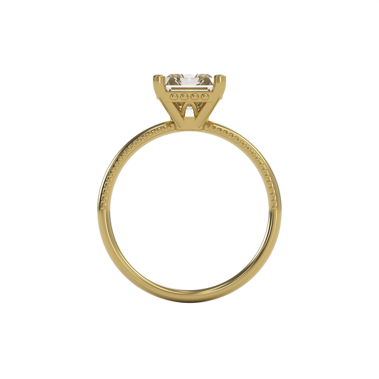 LISA 3ct Labor Diamant Radiant Verlobungsring, 14K Gold