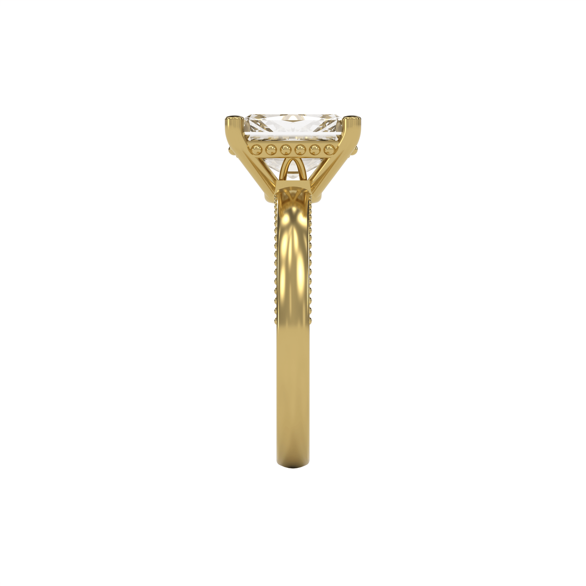 LISA 3ct Labor Diamant Radiant Verlobungsring, 14K Gold