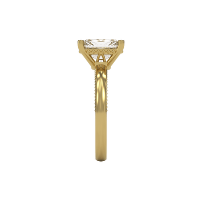 LISA 3ct Labor Diamant Radiant Verlobungsring, 14K Gold