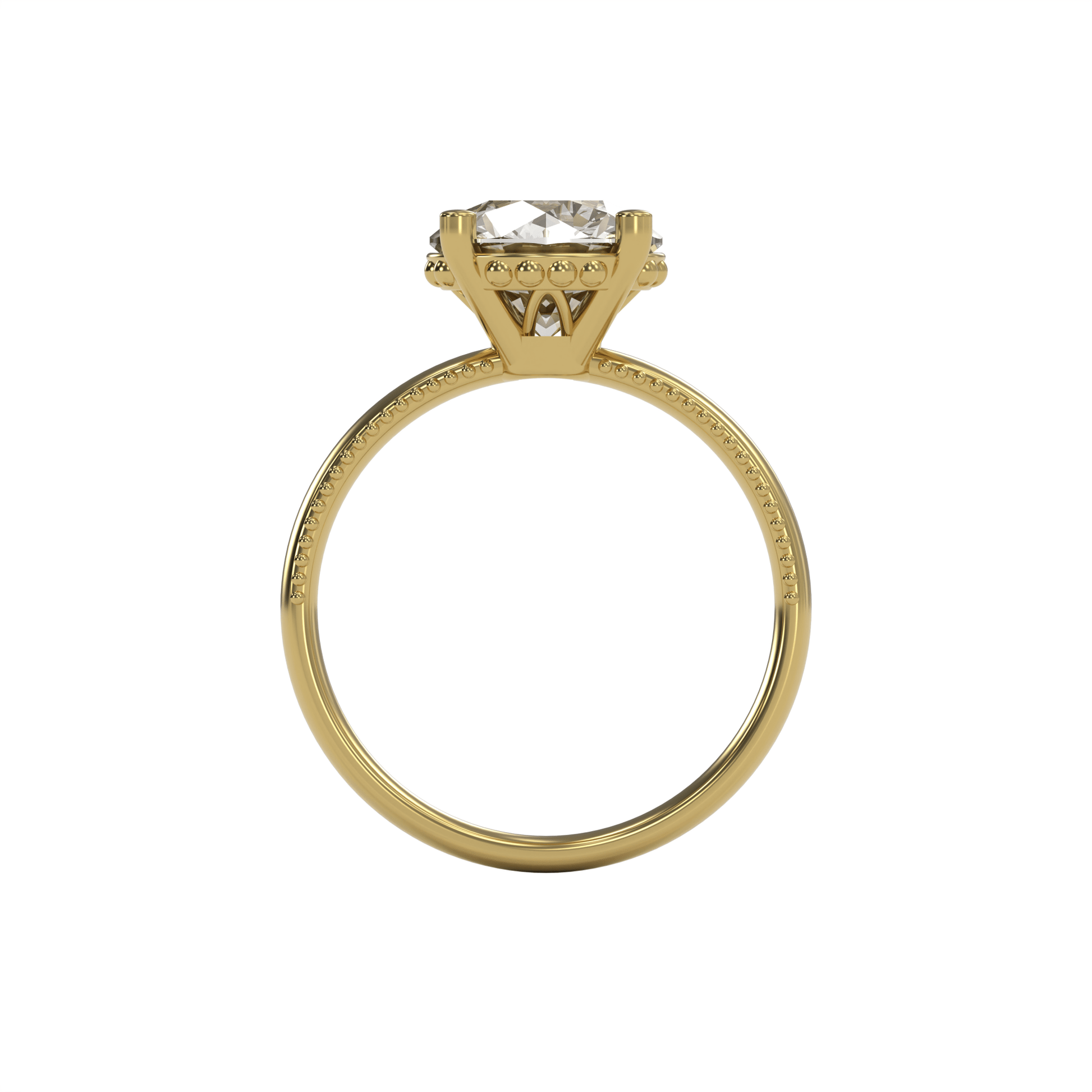 LISA 3ct Labor Diamant Rund Verlobungsring, 14K Gold