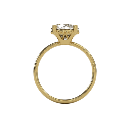 LISA 3ct Labor Diamant Rund Verlobungsring, 14K Gold