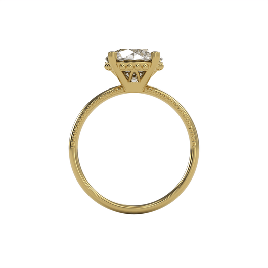 LISA 3ct Labor Diamant Rund Verlobungsring, 14K Gold