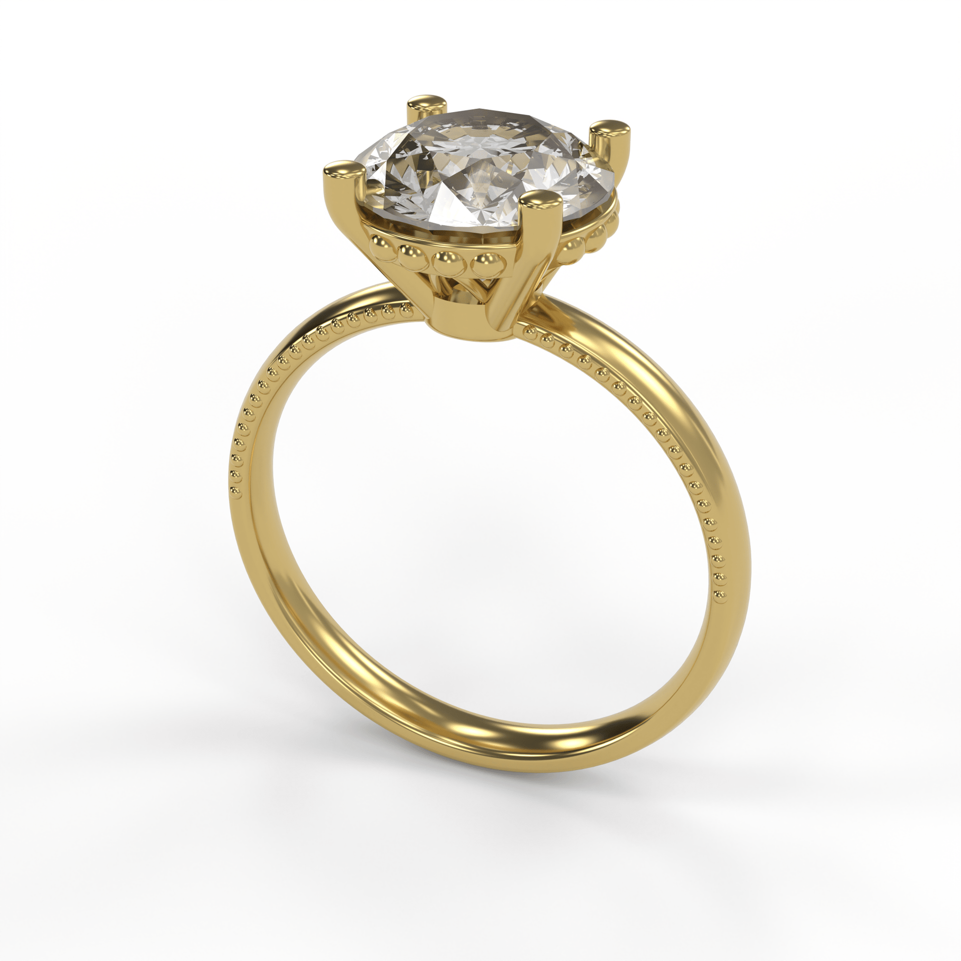 LISA 3ct Labor Diamant Rund Verlobungsring, 14K Gold