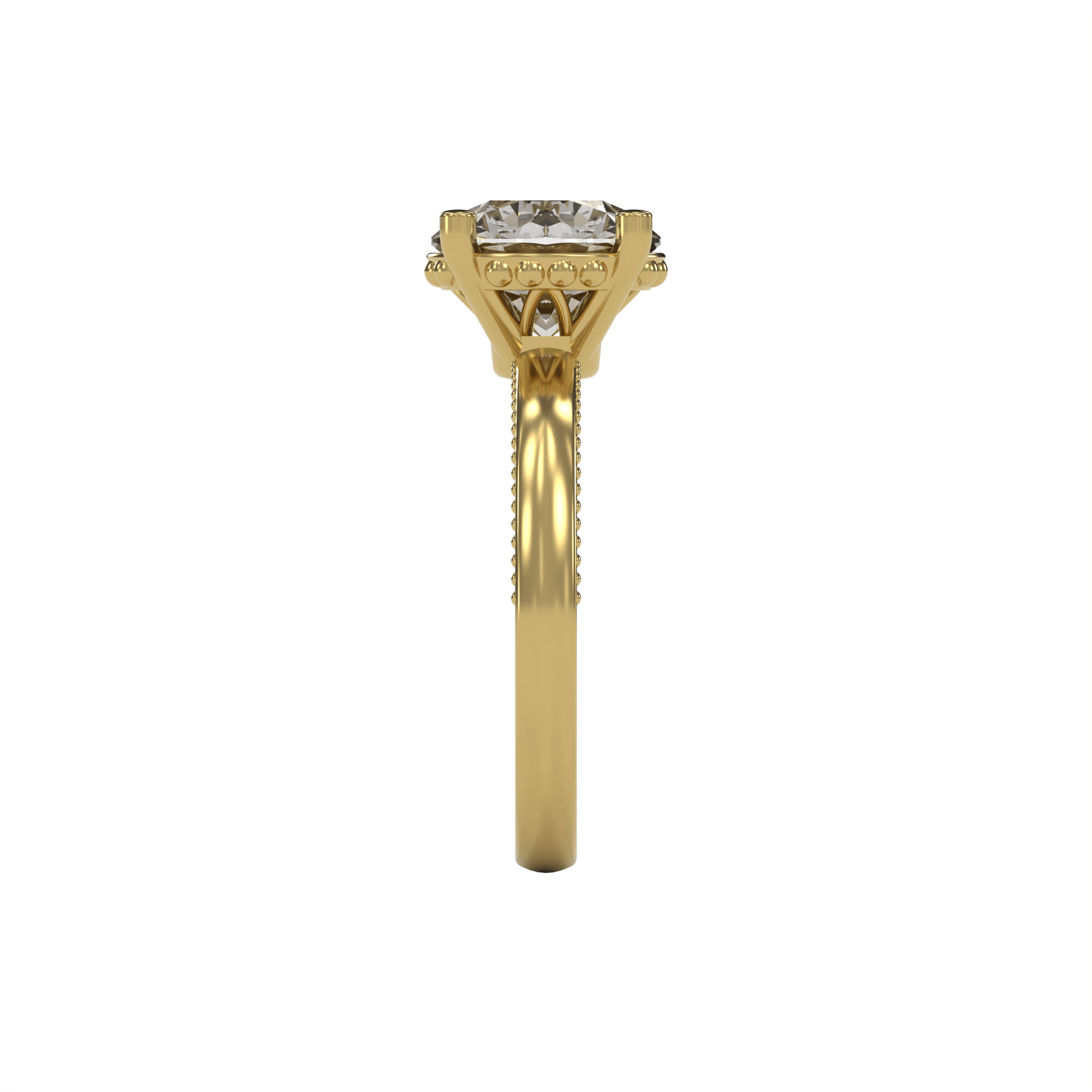 LISA 3ct Labor Diamant Rund Verlobungsring, 14K Gold