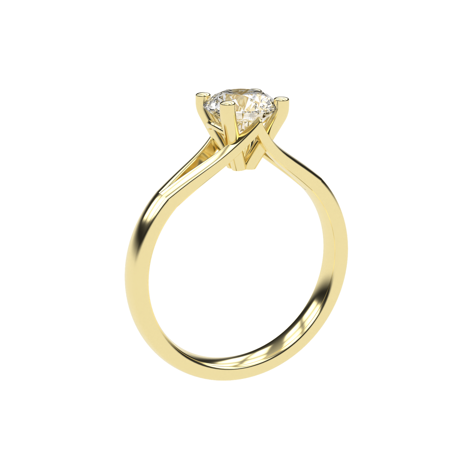 Amelia - 1ct Signature High Setting | 14K Gold | 1ct Brilliant geschliffener Zirkonia