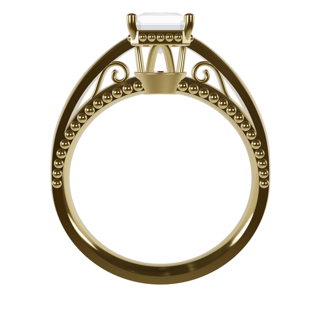 DORA 1ct Labor Diamant Radiant Verlobungsring, 14K Gold