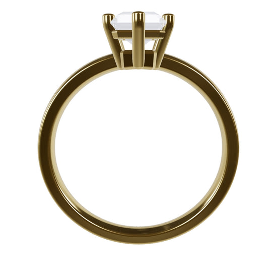JANE 1ct Labor Diamant Radiant Verlobungsring, 14K Gold