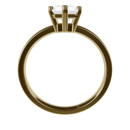 JANE 1ct Labor Diamant Radiant Verlobungsring, 14K Gold