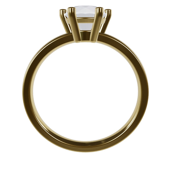 JANE 1ct Labor Diamant Rund Verlobungsring, 14K Gold