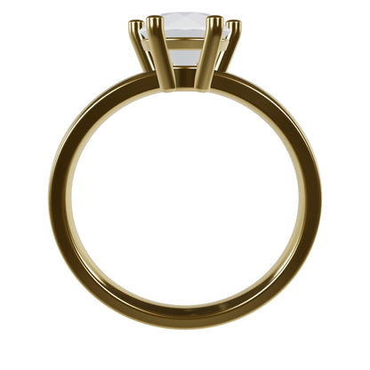 JANE 1ct Labor Diamant Rund Verlobungsring, 14K Gold