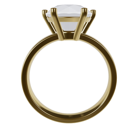 JANE 3ct Labor Diamant Rund Verlobungsring, 14K Gold
