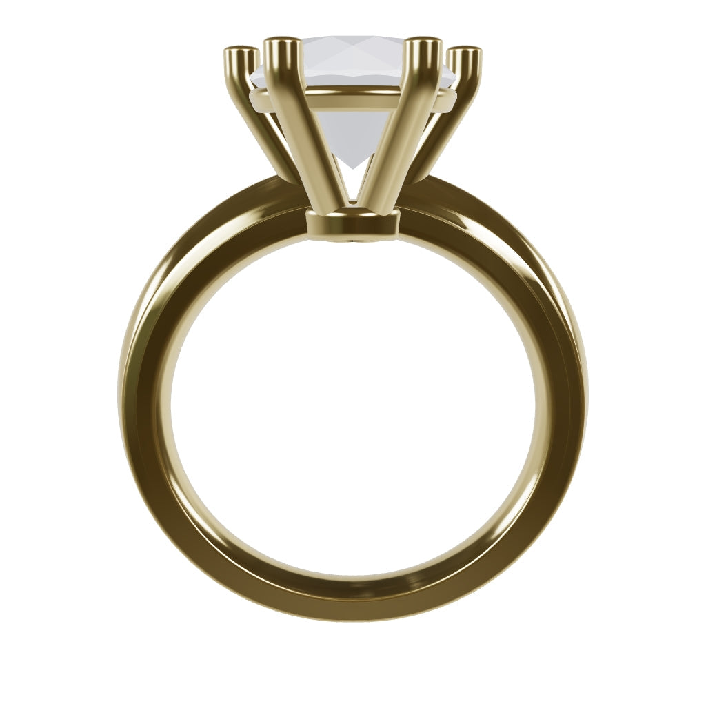 JULIA 3ct Labor Diamant Rund Verlobungsring, 14K Gold