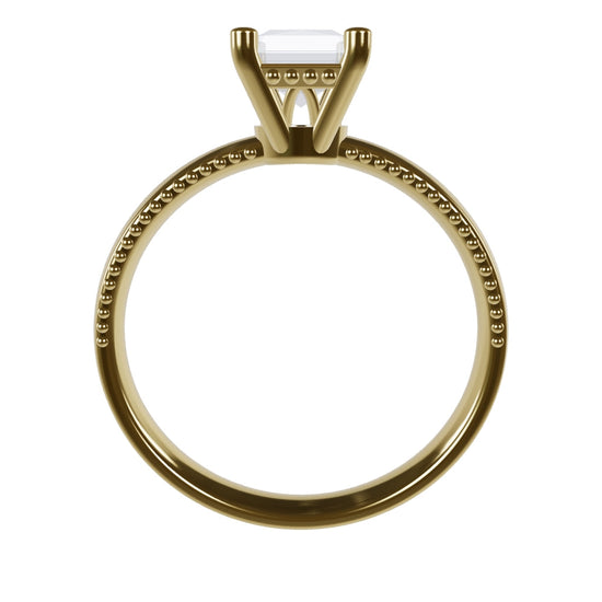 LISA 1ct Labor Diamant Radiant Verlobungsring , 14K Gold