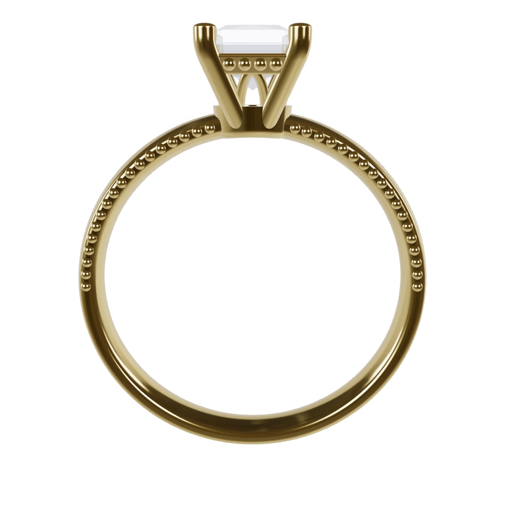 LISA 1ct Labor Diamant Radiant Verlobungsring , 14K Gold