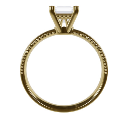 LISA 1ct Labor Diamant Radiant Verlobungsring , 14K Gold