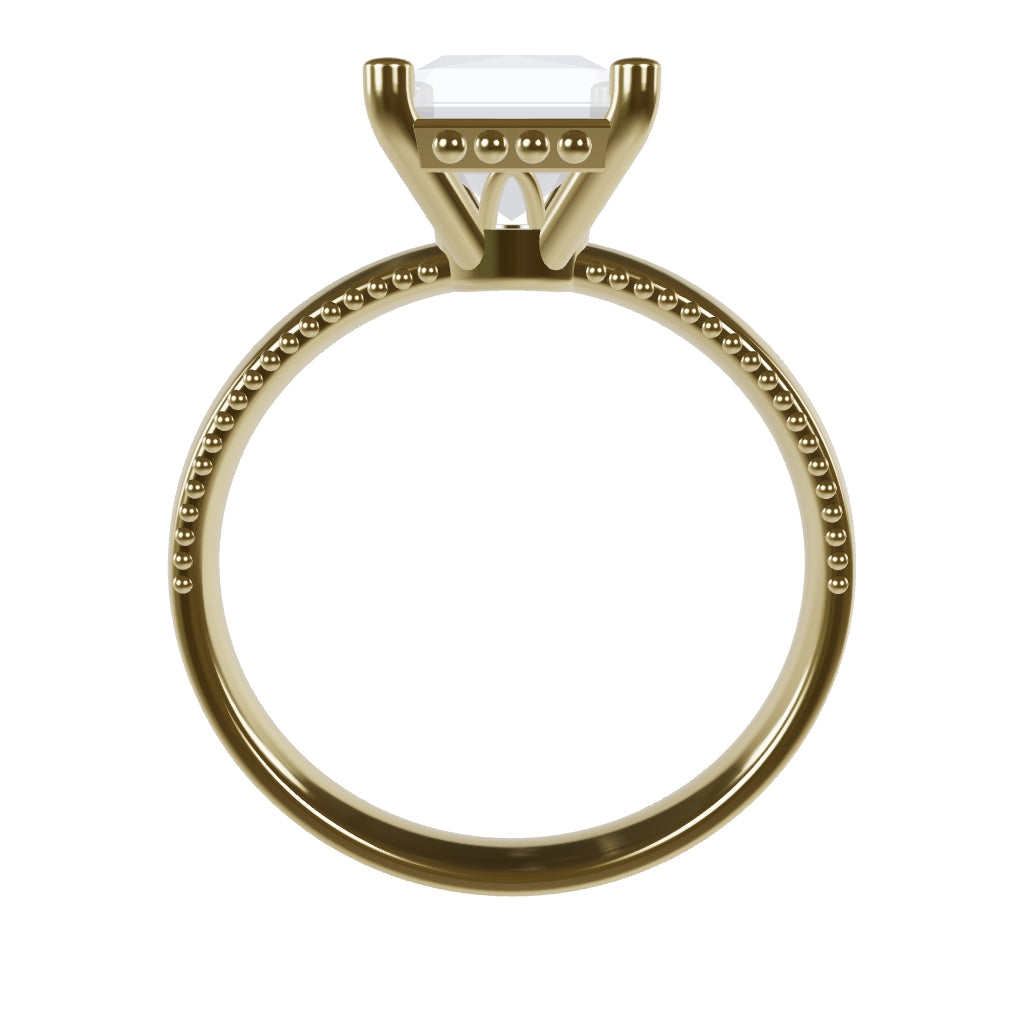 LISA 2ct Labor Diamant Radiant Verlobungsring, 14K Gold