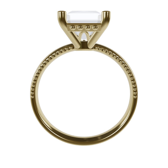 LISA 3ct Labor Diamant Radiant Verlobungsring, 14K Gold