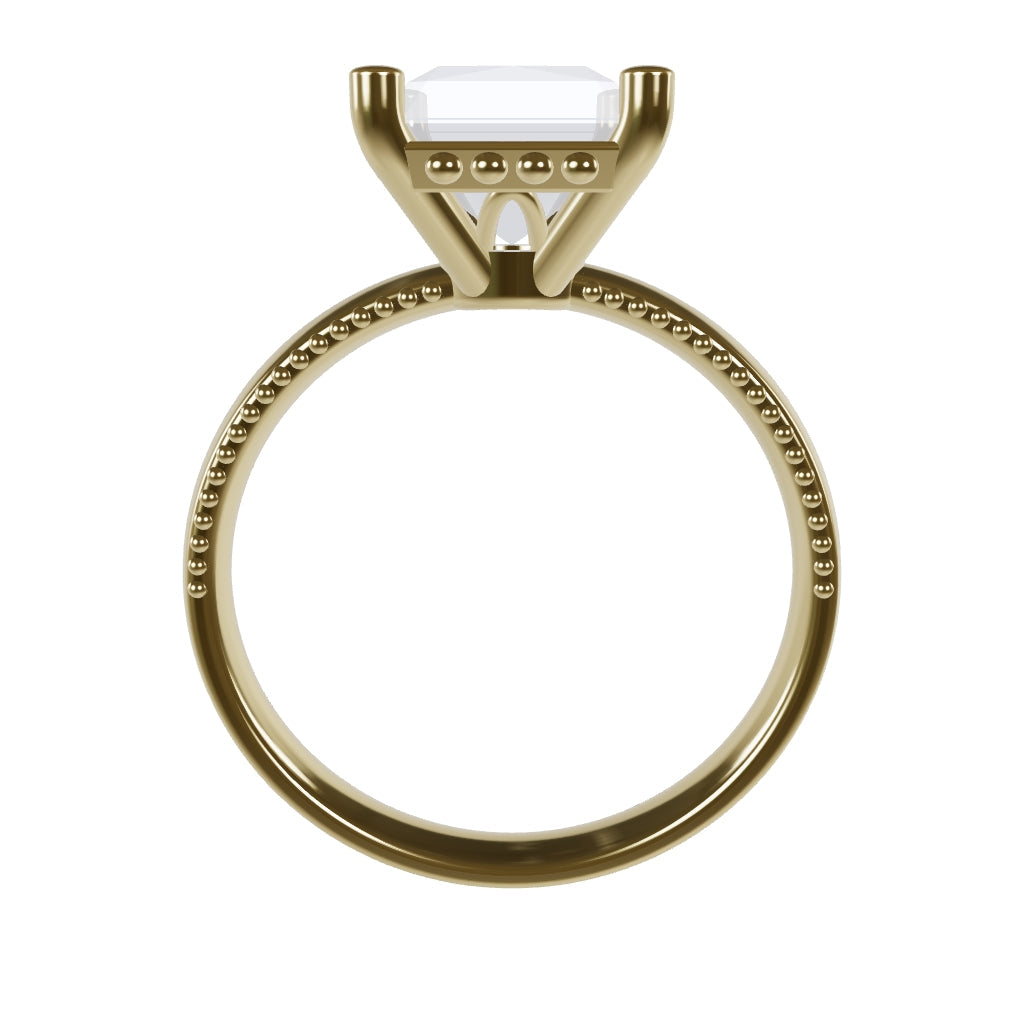 LISA 3ct Labor Diamant Radiant Verlobungsring, 14K Gold