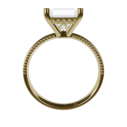 LISA 3ct Labor Diamant Radiant Verlobungsring, 14K Gold