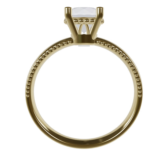 LISA 1ct Labor Diamant Rund Verlobungsring, 14K Gold