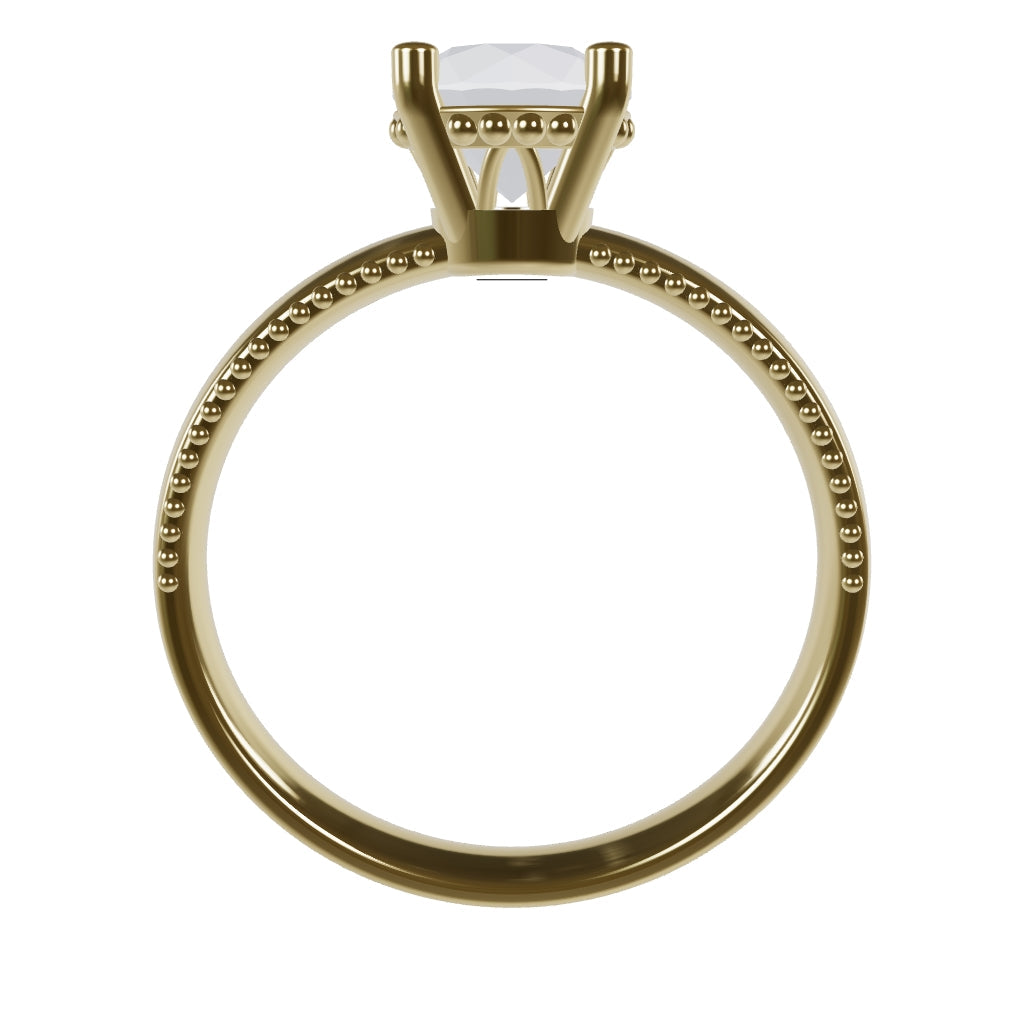 LISA 1ct Labor Diamant Rund Verlobungsring, 14K Gold