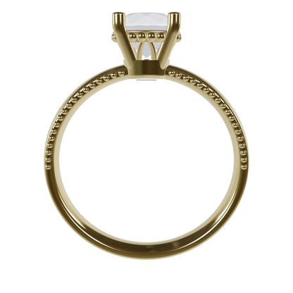 LISA 1ct Labor Diamant Rund Verlobungsring, 14K Gold