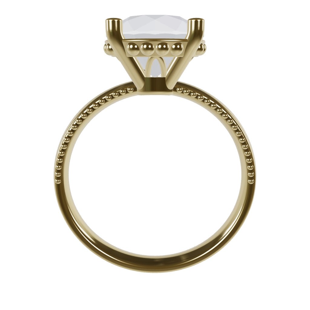 LISA 3ct Labor Diamant Rund Verlobungsring, 14K Gold