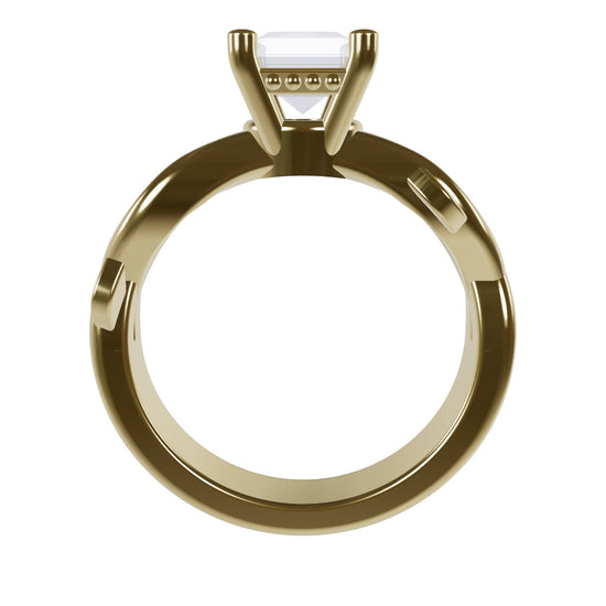ROSA 1ct Labor Diamant Radiant Verlobungsring , 14K Gold