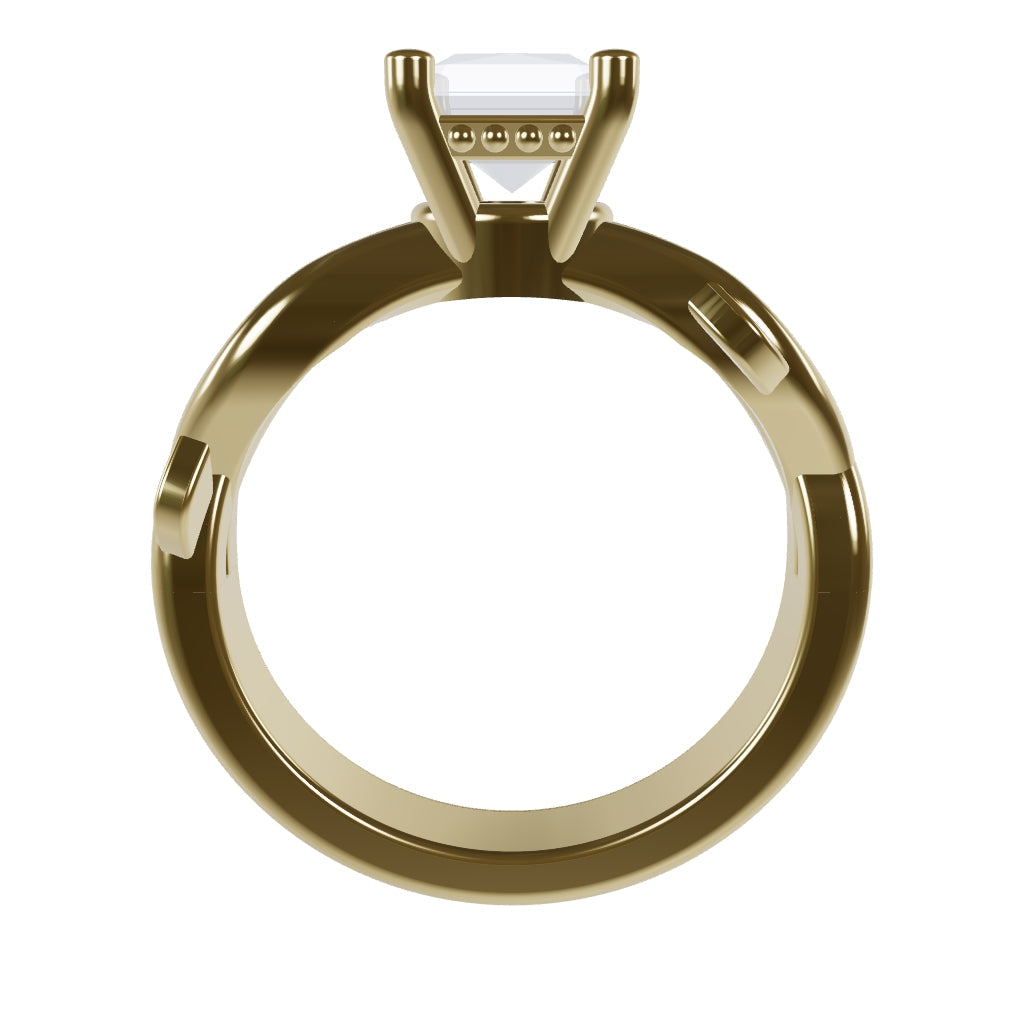 ROSA 1ct Labor Diamant Radiant Verlobungsring , 14K Gold